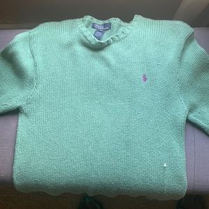 Green polo pull over sweater